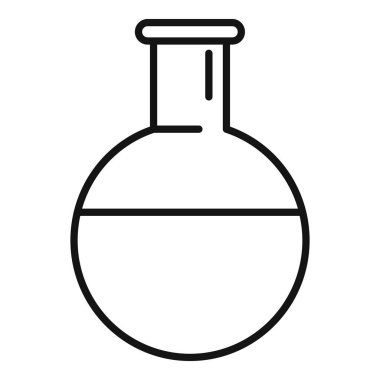 Kan şişesi test ikonu ana hatları vektörü. Kimyasal esrar. Kanser muayenesini gözden geçir