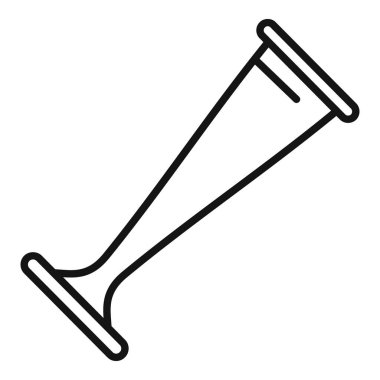 İnceleme aracı simgesi ana hatları vektörü. Klinik vücut değerlendirmesi. Laboratuar tarama prosedürü