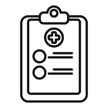 En iyi inceleme hastası ikonu ana hatları vektörü. Kurul kliniği. Tahmini inceleme prosedürü