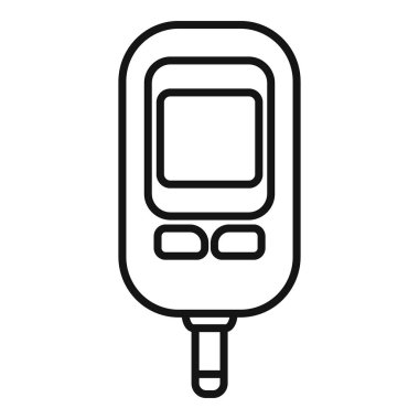 İnceleme aygıtı simgesi ana hatları vektörü. Tıbbi hasta bakımı. Klinik Laboratuvarı