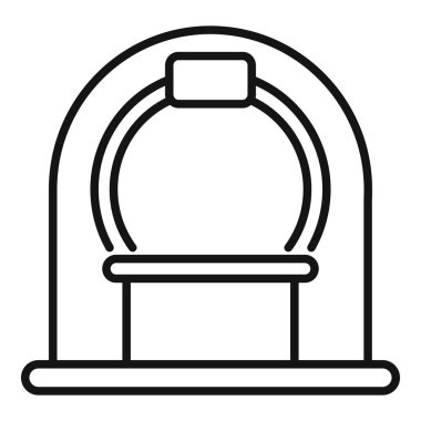 MR tarama aygıtı ana hatları vektörü. Klinik hasta muayenesi. İşlem tanısı