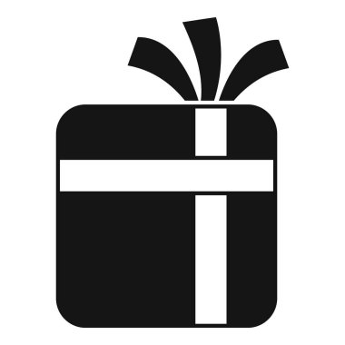 İndirimli hediye kutusu simgesi basit vektörü. Şenlik paketi al. Kapalı lüks nesne