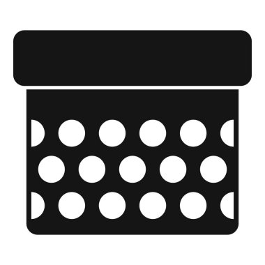 Noktalı hediye kutusu simgesi basit bir vektör. Parti paketi teklif et. Öge kutlaması