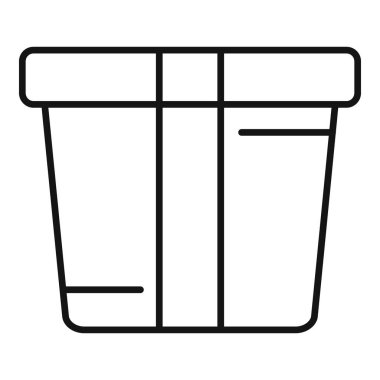 Kart hediye kutusu ikonu ana hatları vektörü. Teklif partisi. Mutlu paket kutlamaları.