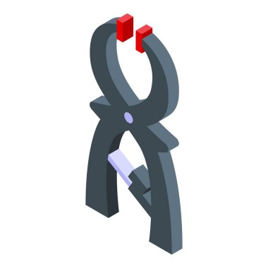 Gergin tavan aracı ikon izometrik vektörü. İnşaat dekoratifi. Fan ısıtma evi