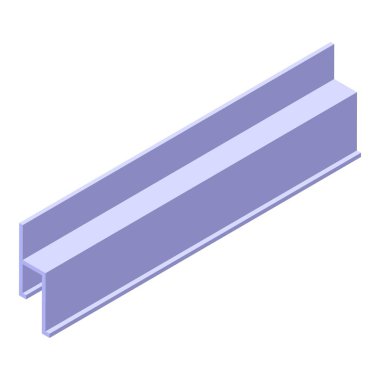 Çelik çubuk izometrik vektörü. Ev germe tavanı. Dairenin içi.