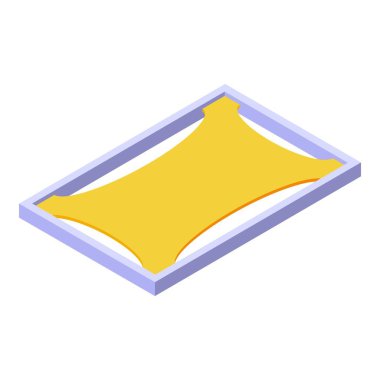 Gergin tavan çerçeve ikon izometrik vektörü. Oda iç tasarımı. Dairenin içi.