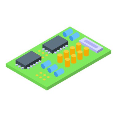 Araba müziği elektronik ikon izometrik vektörü. Ekipman kontrolü. Sözcü sistemi