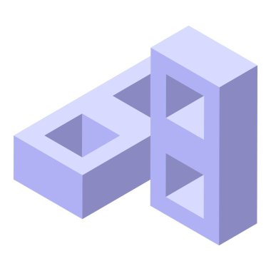 Oyuncak blokları izometrik vektör. Çocuk inşaatı. Tuğla oyun kulesi