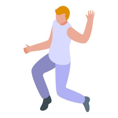 Dövüş sanatları capoeira ikonu izometrik vektörü. Spor karakteri. Kültür çocuğu