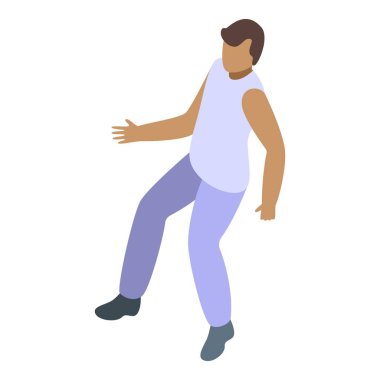 Kültür capoeira ikon izometrik vektörü. Spor fitness. Çocuk davulu afro