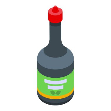 Sos şişesi izometrik vektörü. Atıştırmalık Nacho Meksika yemeği.