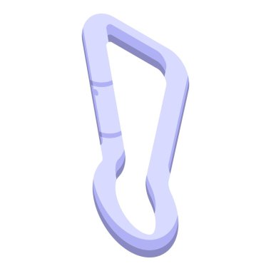 Çelik karabina ikon izometrik vektörü. Şık bir yaşam tarzı. Kamp macerası