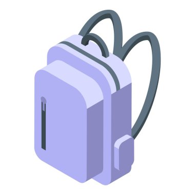 Oyuncu sırt çantası ikon izometrik vektörü. Tenis sporu. Büyük oyun sahası oyunu