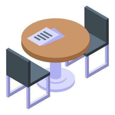 Araba galerisi masa ikonu izometrik vektörü. Kiralık mal. Otomobil tamirhanesi