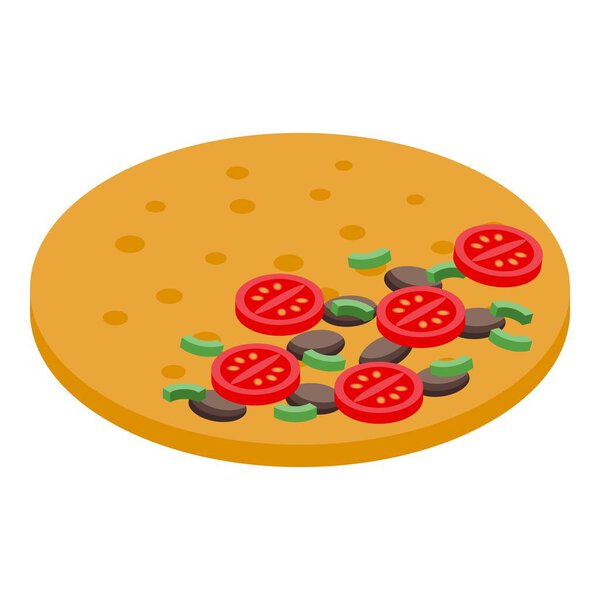 Quesadilla preparation icon isometric vector. Vegetable cheese. Meal cuisine
