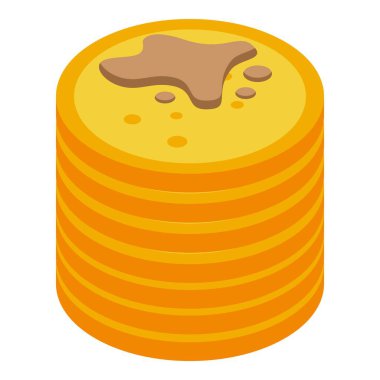 Kış krepi ikonu izometrik vektörü. Menü kahvaltısı. Yemek pişirmek.