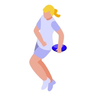 Alan oyuncusu ikon izometrik vektörü çalıştırın. Tutma sporu. Eğitim oyunu