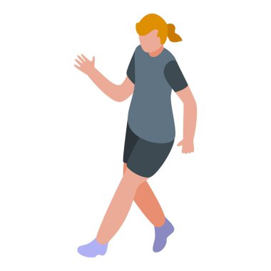 Hızlı oyuncu simgesi izometrik vektörü. Ragbi sporu. Oyun topu tutuluyor