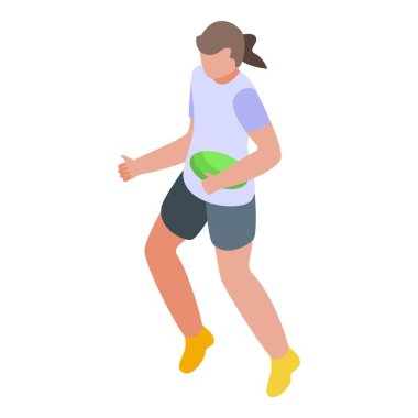 Güç atleti gol ikonu izometrik vektörü. Güç hareketi. Top oynatıcı