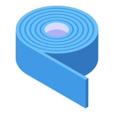 Kinesio bant kayışı ikon izometrik vektörü. Sağlık sporu. Lastiği destekle