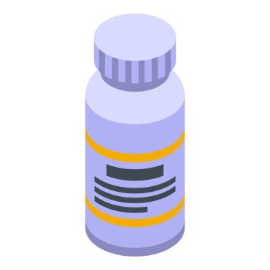 Plastik diyet etiketi izometrik vektörü. Protein şekeri. Masa diyeti