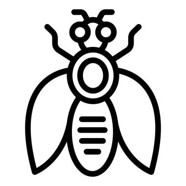 Kanat böceği simgesi ana hat vektörü. Çeçe sineği. Sivrisinek hayvan kanatları