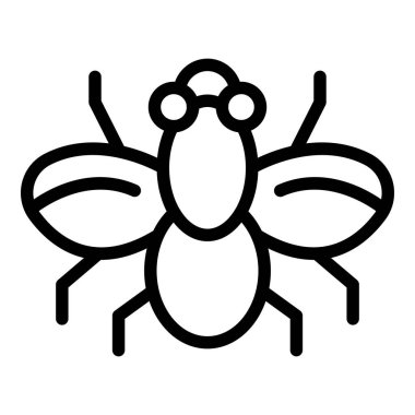 Tehlikeli böcek ikonu ana hat vektörü. Ev yemi arısı. Wings glossina