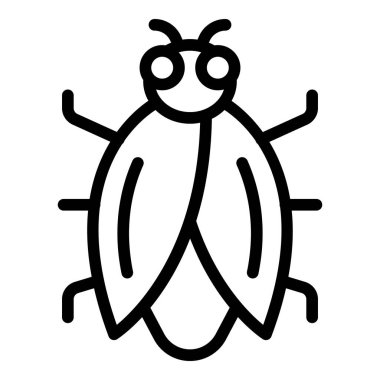 Yaratık çeçe simgesi ana hat vektörü. Sinek böceği. Yaratık antik tik