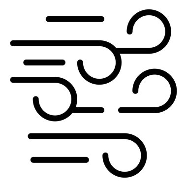 Hava rüzgarı ikonu ana hat vektörü. Horoz rüzgarı yaratık rotasyonu. İnce iğne