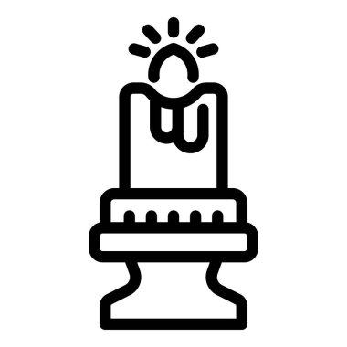 Elektronik mum ikonu ana hatları vektörü. Rahip Katolik kilisesi. Oruç Kutsal Kitabı