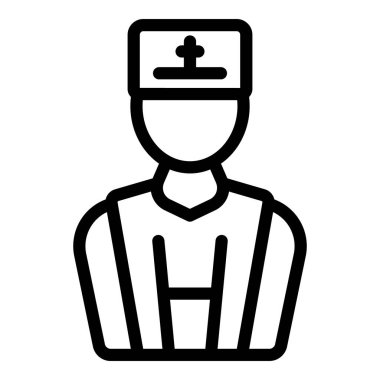 Kutsal kişi simgesi ana hat vektörü. Kilise rahibi Christian. Papaz yardımcısı.