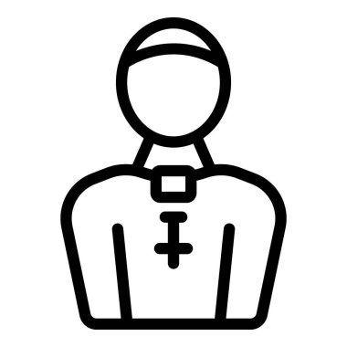 Yetişkin İncil ikonu ana hatları vektörü. Ayin rahibi karakteri. Din kültürü