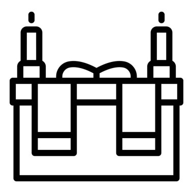 Rahip, ana hat vektörü olarak ikon olarak duruyor. İnsan dini kültürü. Kilise katolik konuşması