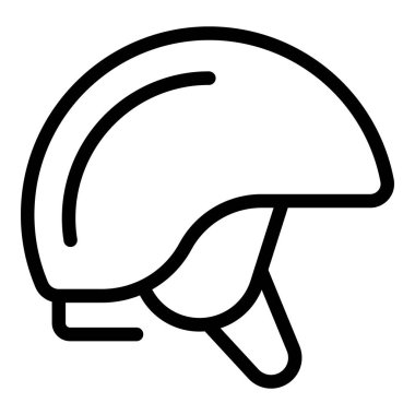 Kar kayağı başlığı ikonu ana hat vektörü. Tatil malzemeleri. Tatilde seyahat eden kişi