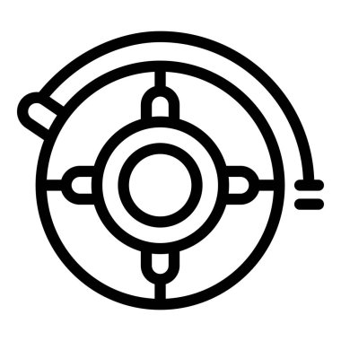 Kar tübü ikonu ana hat vektörü. Dağ eğlencesi Tatil Spor Tepesi