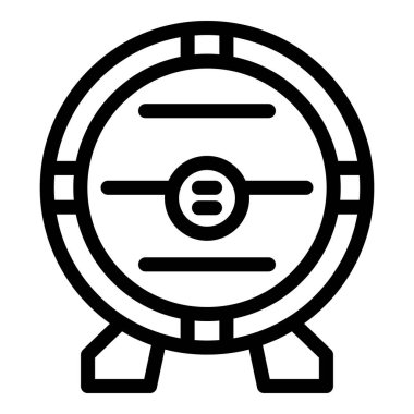 Bira fıçısı ikonu ana hat vektörü. Alkolsüz bira fabrikası. Bira taslak taşıyıcı