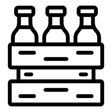 Bira şişeleri ikon ana hatları taşıyıcıdır. Cam bardaklar bira fıçıları. Bira üretim maltı