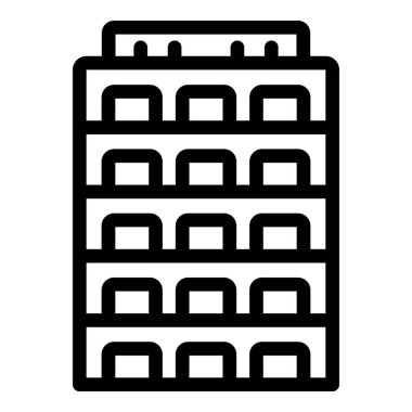 Amsterdam ikon ana hatları vektörü. Hollanda altyapısı. Şehir binalarını gezin.