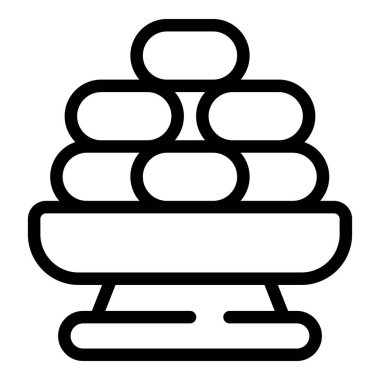 Hollanda peyniri ikonu ana hatları vektörü. Geleneksel süt ürünleri. Hollanda kültür mirası