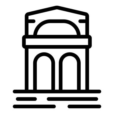 Amsterdam tarihi bina ikonu ana hatları vektörü. Kültürel Hollanda mirası. Şehir altyapı evleri