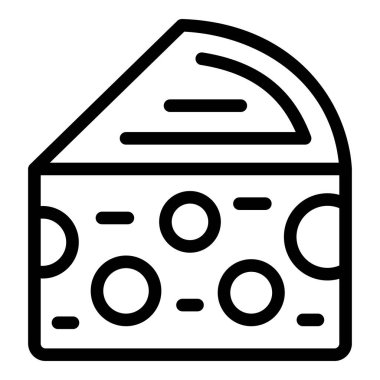 Hollanda peynir ikonu ana hatları vektörü. Süt ürünleri. Geleneksel Hollanda gouda peyniri