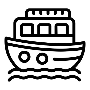 Amsterdam şehri su ikonu ana hatları vektörü üzerinde. Kanalları olan Hollanda başkenti. Şehir tekne turu