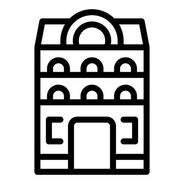 Amsterdam Kanalı ikonu ana hat vektörü. Şehir manzaralı şehir metropolü. Geleneksel Hollanda simgesi