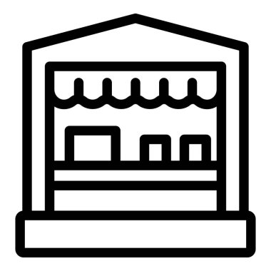 Buz pateni kiralama ikonu ana hatları vektörü. Buzevi kış aktivitesi. Patenciler atletizm ekipmanları