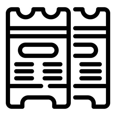 Buz pateni biletleri ikon ana hatları vektörü. Kış spor buz evi. Patenciler için kiralık pavyon