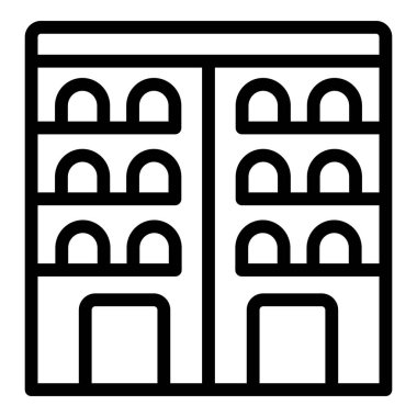 Oslo mimari ikonu ana hat vektörü. Şehir tarihi anıtı. İskandinav dönemi inşaatı