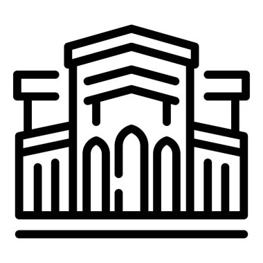 Oslo tarihi bina ikonu ana hat vektörü. İskandinav harika mimarisi. Norveç milli simgesi