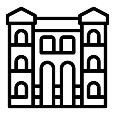 Oslo şehir turu ikon ana hatları vektörü. Ulusal İskandinav simgesi. Tarihi İskandinav kültürü