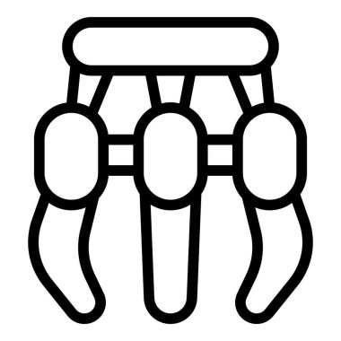 Eğlence endüstrisi robot ikonu ana hatları vektörü. Arma oyunu atari salonu. Araç eğlencesi